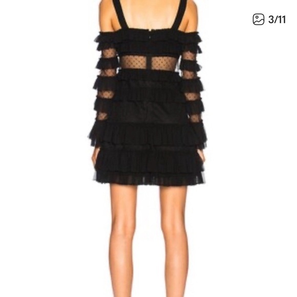 Alexis Black Lace Mini Dress - Picture 2 of 4